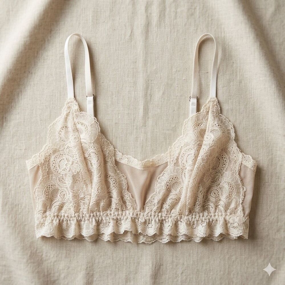 Hanky panky lace unlined bralette wedding bridal peach pink cream luxe dainty co